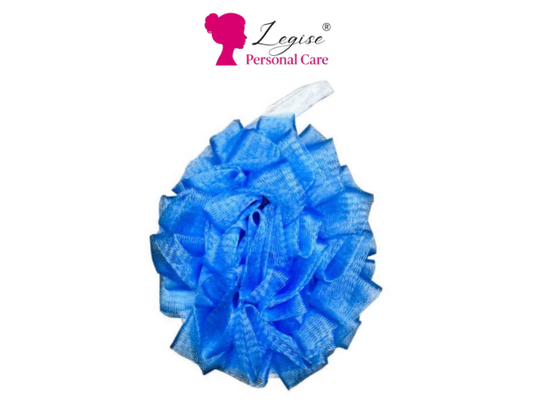 Legise Blue Bath Hand Loofah with Strap – Exfoliating Body Scrubber for Shower & Bath