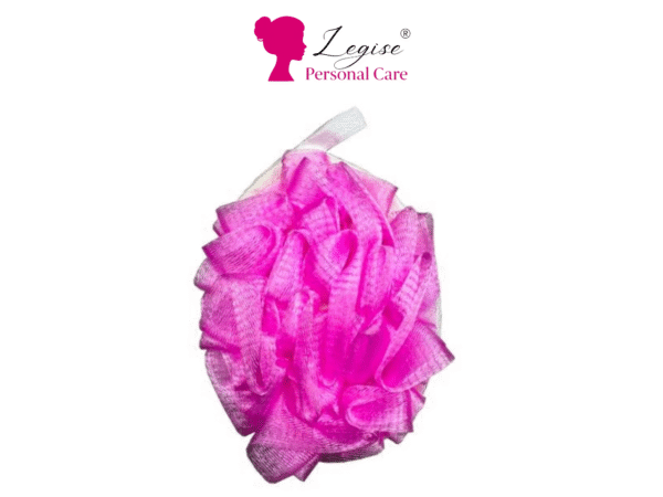 Legise Pink Bath Hand Loofah with Strap – Exfoliating Body Scrubber for Shower & Bath