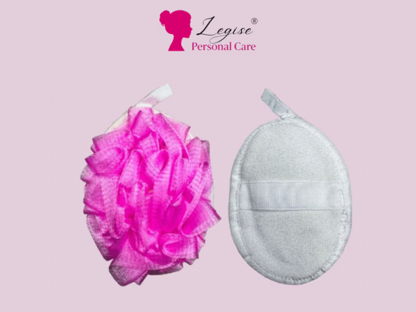 Legise Pink Bath Hand Loofah with Strap – Exfoliating Body Scrubber for Shower & Bath - Image 3