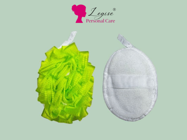 Legise Green Bath Hand Loofah with Strap – Exfoliating Body Scrubber for Shower & Bath - Image 3