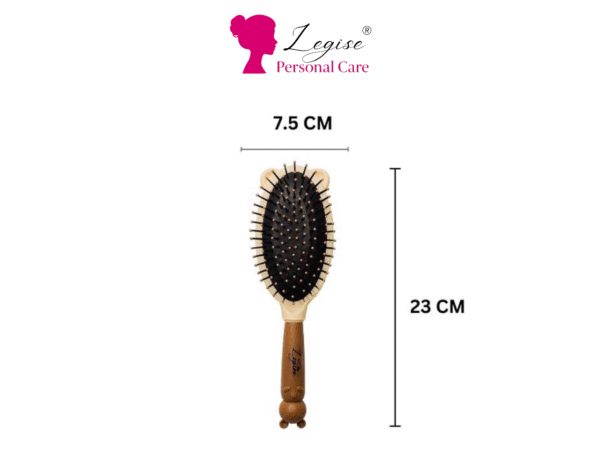 Legise Oval Hair Brush – Anti-Static Paddle Brush for Smooth Detangling (Brown) - Image 2
