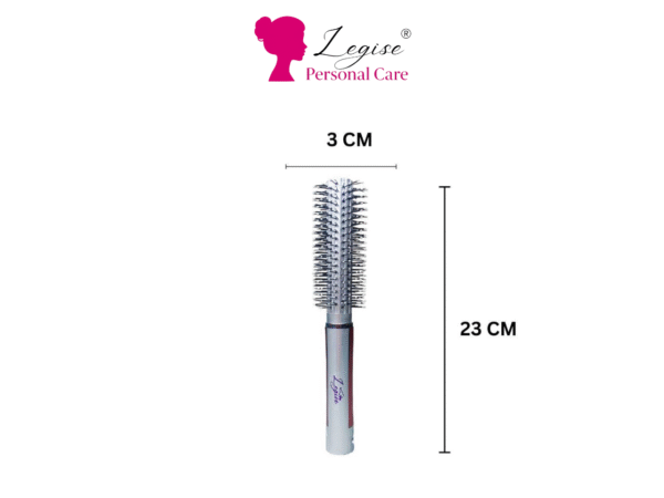 Legise Round Hair Brush – Silver Styling Brush for Blow Drying & Volume - Image 2