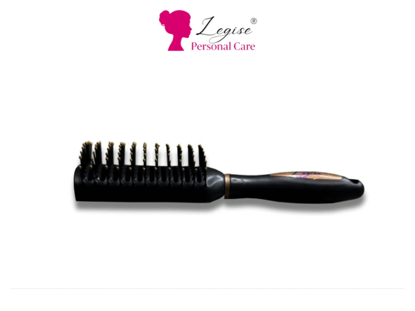 Legise Mini Black Curved Flat Hair Brush – Compact Anti-Slip Detangling Brush for All Hair Types - Image 2