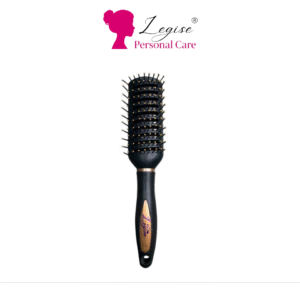 Legise Mini Black Curved Flat Hair Brush – Compact Anti-Slip Detangling Brush for All Hair Types