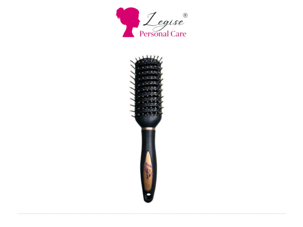Legise Mini Black Curved Flat Hair Brush – Compact Anti-Slip Detangling Brush for All Hair Types