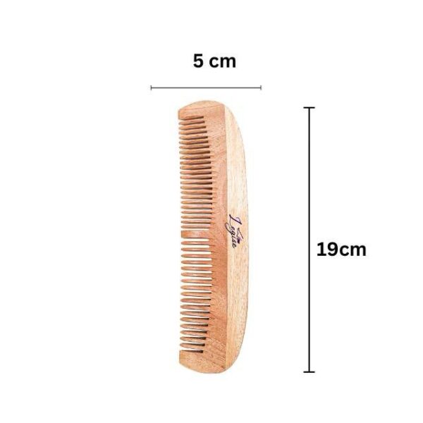 Legise Premium Neem Wood Comb | Hair Growth & Scalp Health | Anti-Dandruff | Eco-Friendly Hair Care Tool - Image 2
