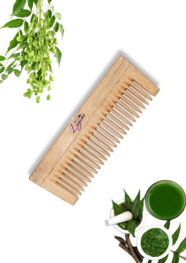 Legise Handmade Neem Wood Comb | Boosts Hair Growth | Reduces Hair Fall | Natural Eco-Friendly Hair Comb