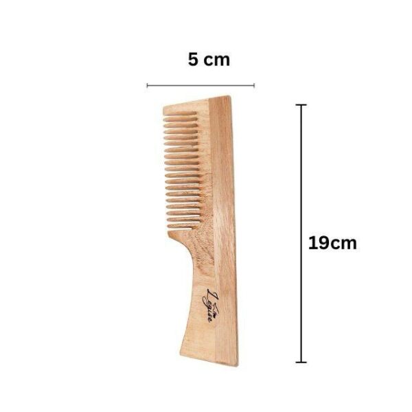 Legise Natural Neem Wood Comb | Anti-Dandruff & Hair Growth | Eco-Friendly Anti-Frizz Hair Care Comb - Image 2