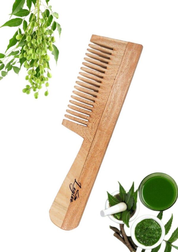 Legise Neem Wood Comb for Hair | Natural Dandruff Control & Growth | Eco-Friendly Wooden Hair Comb
