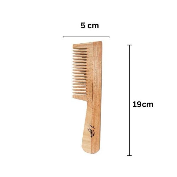 Legise Neem Wood Comb for Hair | Natural Dandruff Control & Growth | Eco-Friendly Wooden Hair Comb - Image 2