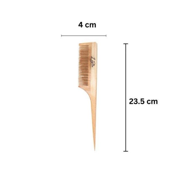 Legise Neem Wood Tail Comb | Stimulates Hair Growth | Natural Anti-Dandruff | Eco-Friendly Hair Tool - Image 2
