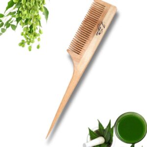 Legise Neem Wood Tail Comb | Stimulates Hair Growth | Natural Anti-Dandruff | Eco-Friendly Hair Tool