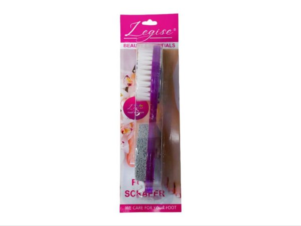 Legise 4-in-1 Foot Scraper Brush | Pedicure Tool with Pumice Stone, Brush, File & Scrubber | Foot Care Essential - Image 3