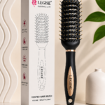 Legise mini black curved flat hair brush compact travel size