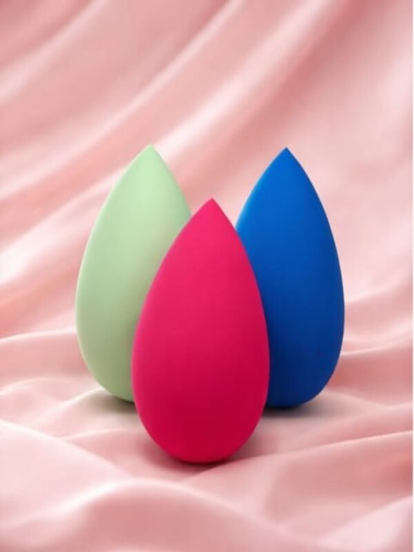 Legise Beauty Blender Set of 3 (Red, Green, Blue) – Teardrop Makeup Sponges for Flawless Blending | Latex-Free, Soft & Reusable