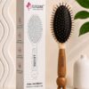 Legise brown anti-static paddle hair brush for daily use