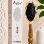 Legise brown anti-static paddle hair brush for daily use