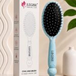 Legise blue anti-static oval hair brush ball-tip daily detangler