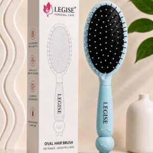Legise blue anti-static oval hair brush ball-tip daily detangler