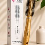 Legise golden round hair brush premium gold finish blow dry brush