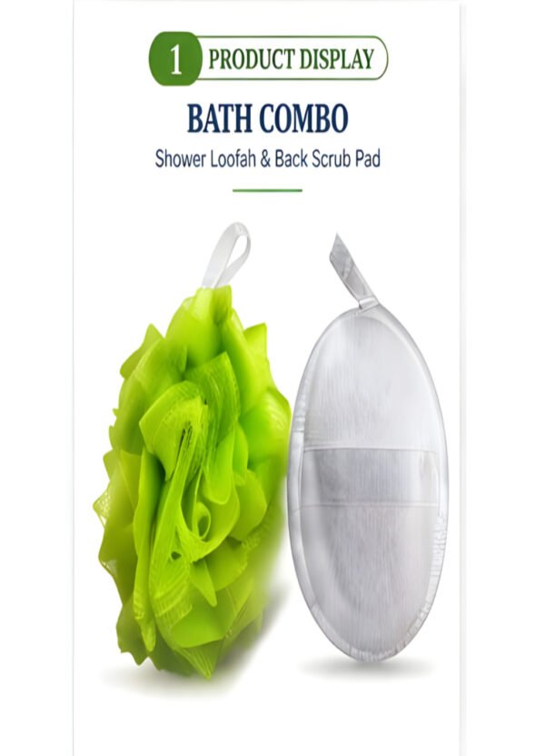 Legise Green Bath Hand Loofah with Strap – Exfoliating Body Scrubber for Shower & Bath